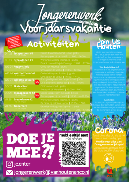 Voorjaarsvakantie Jongerenwerk
